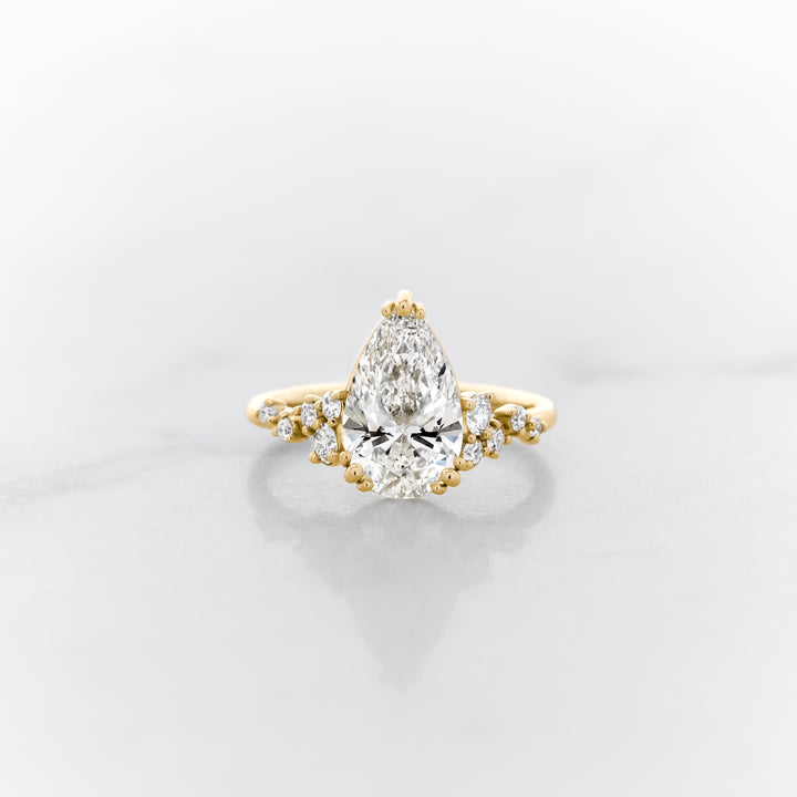 Lupine Pear Cut Side Cluster Ring