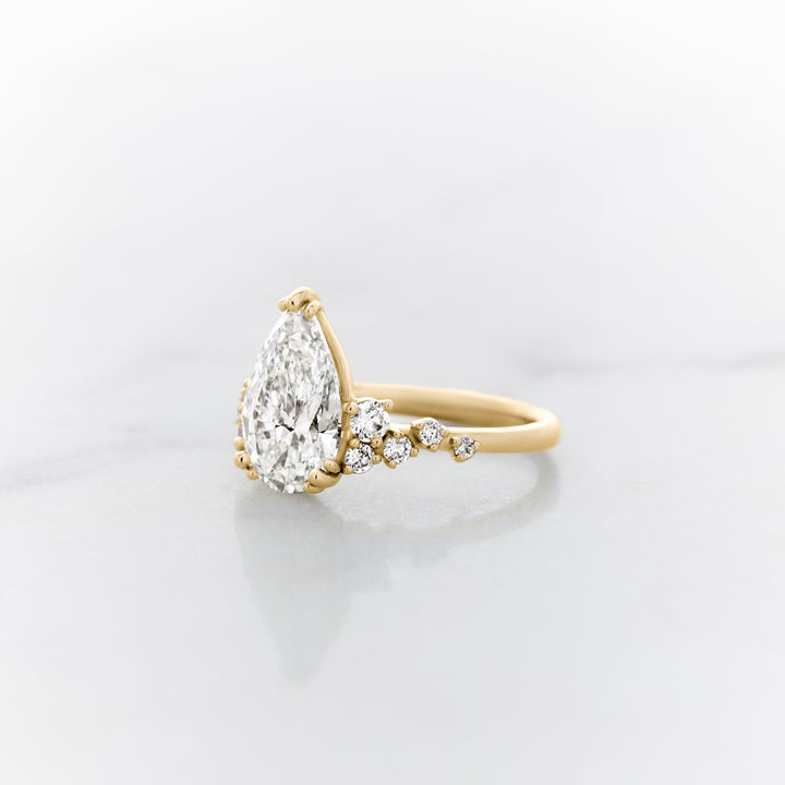 Lupine Pear Cut Side Cluster Ring