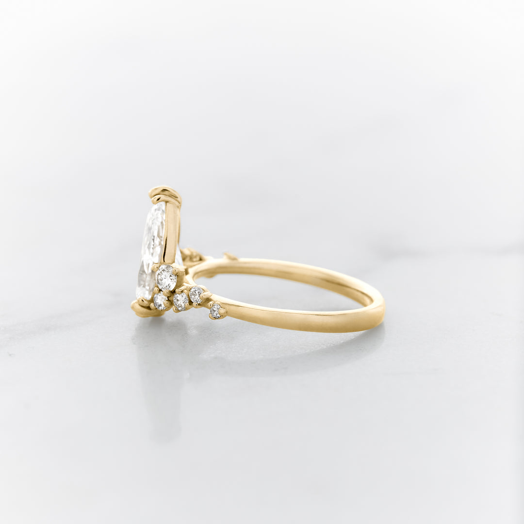 Lupine Pear Cut Side Cluster Ring