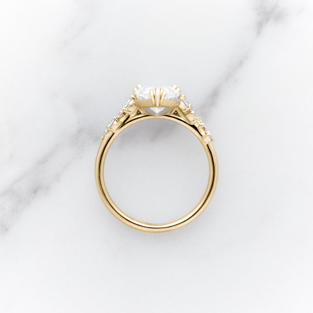 Lupine Pear Cut Side Cluster Ring