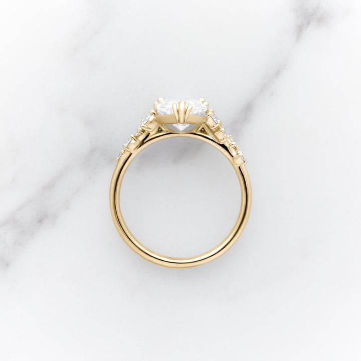 Lupine Pear Cut Side Cluster Ring