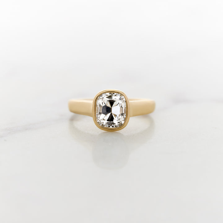 2.17ct Lab Grown Antique Cushion Cut Lily Solitaire Ring