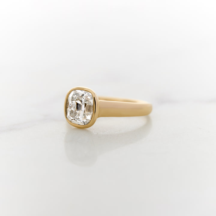 2.17ct Lab Grown Antique Cushion Cut Lily Solitaire Ring