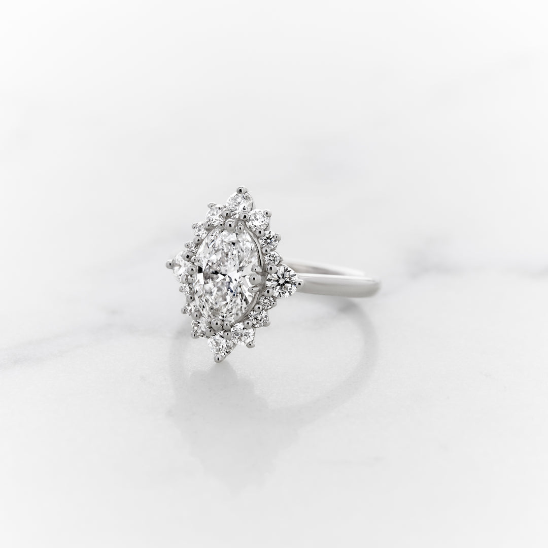 Edwardian Halo with Compass Accents
