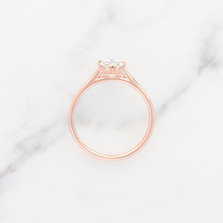 1.08ct Lab Grown Marquise Cut Tulip Solitaire