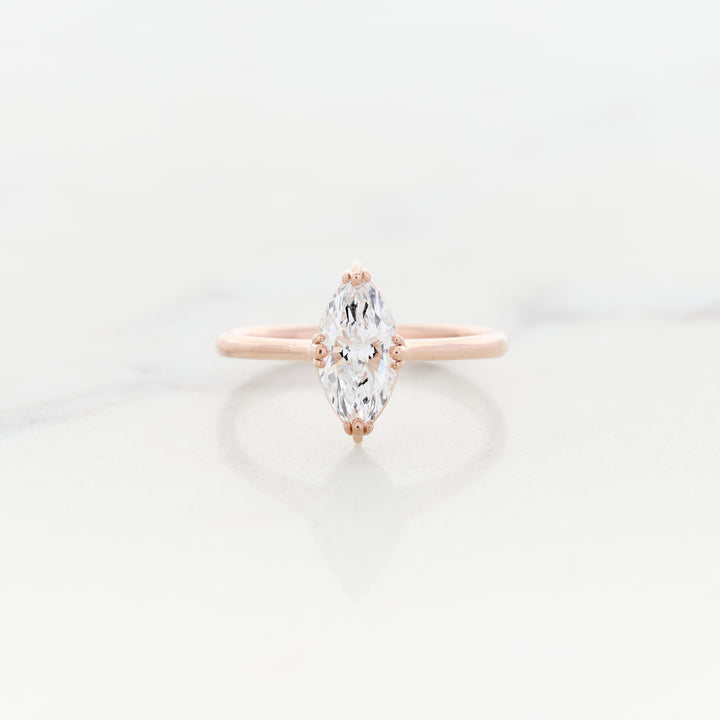 1.08ct Lab Grown Marquise Cut Tulip Solitaire
