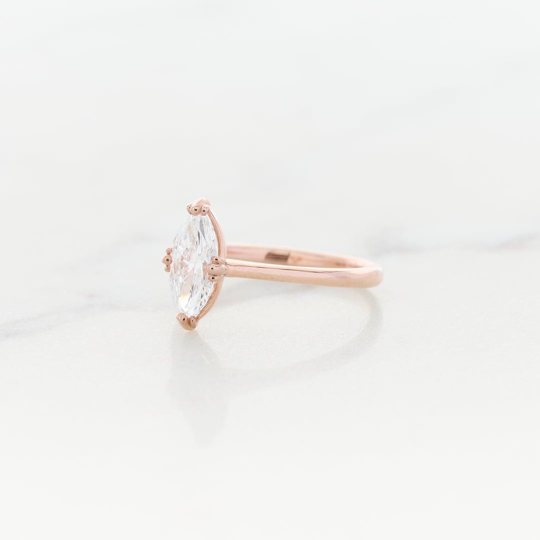 1.08ct Lab Grown Marquise Cut Tulip Solitaire