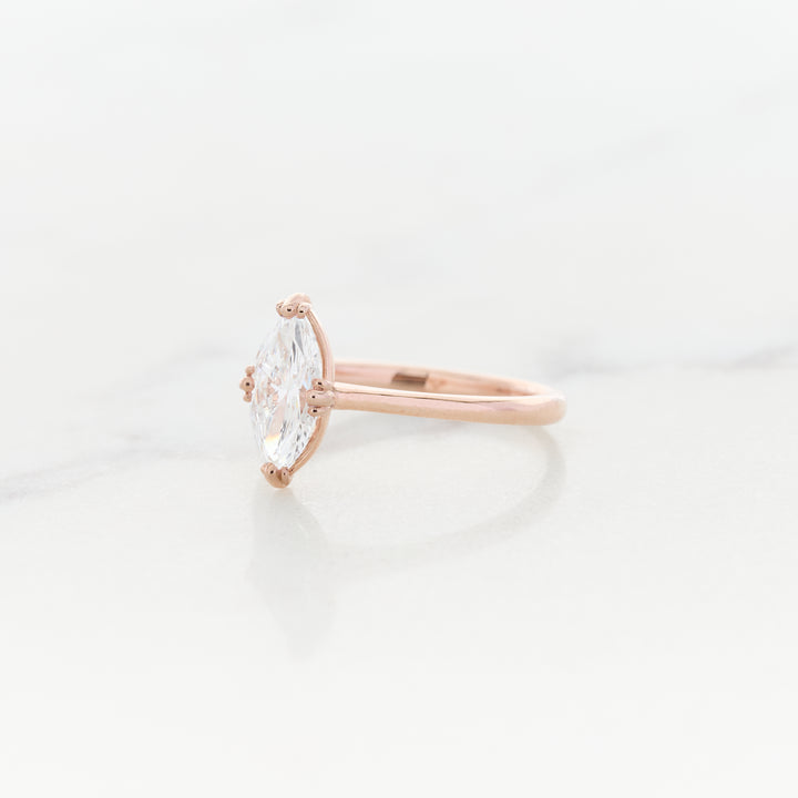 1.08ct Lab Grown Marquise Cut Tulip Solitaire