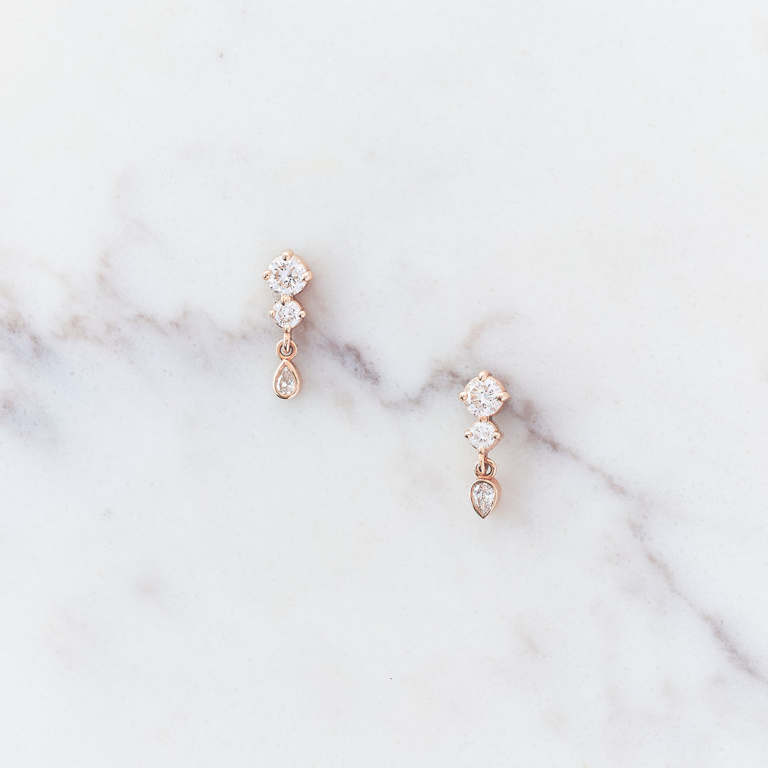 Lab Diamond Waterlily Earrings