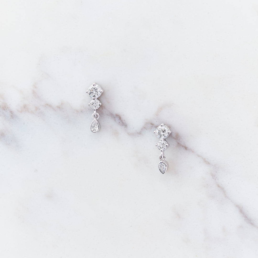 Lab Diamond Waterlily Earrings