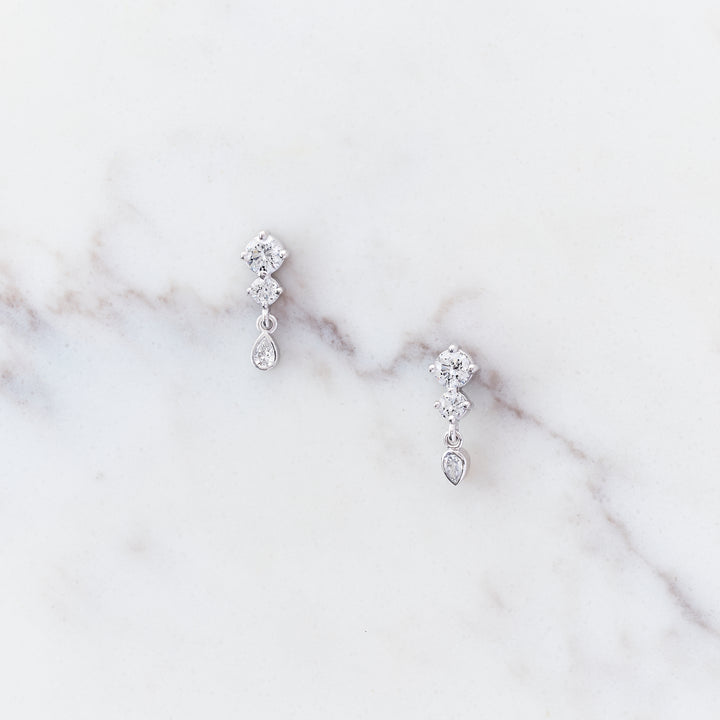 Lab Diamond Waterlily Earrings