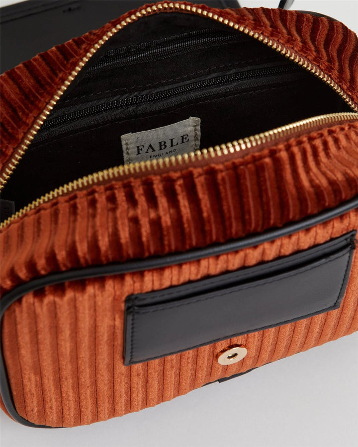 Vivianne Velvet Camera Bag - Amber Rust