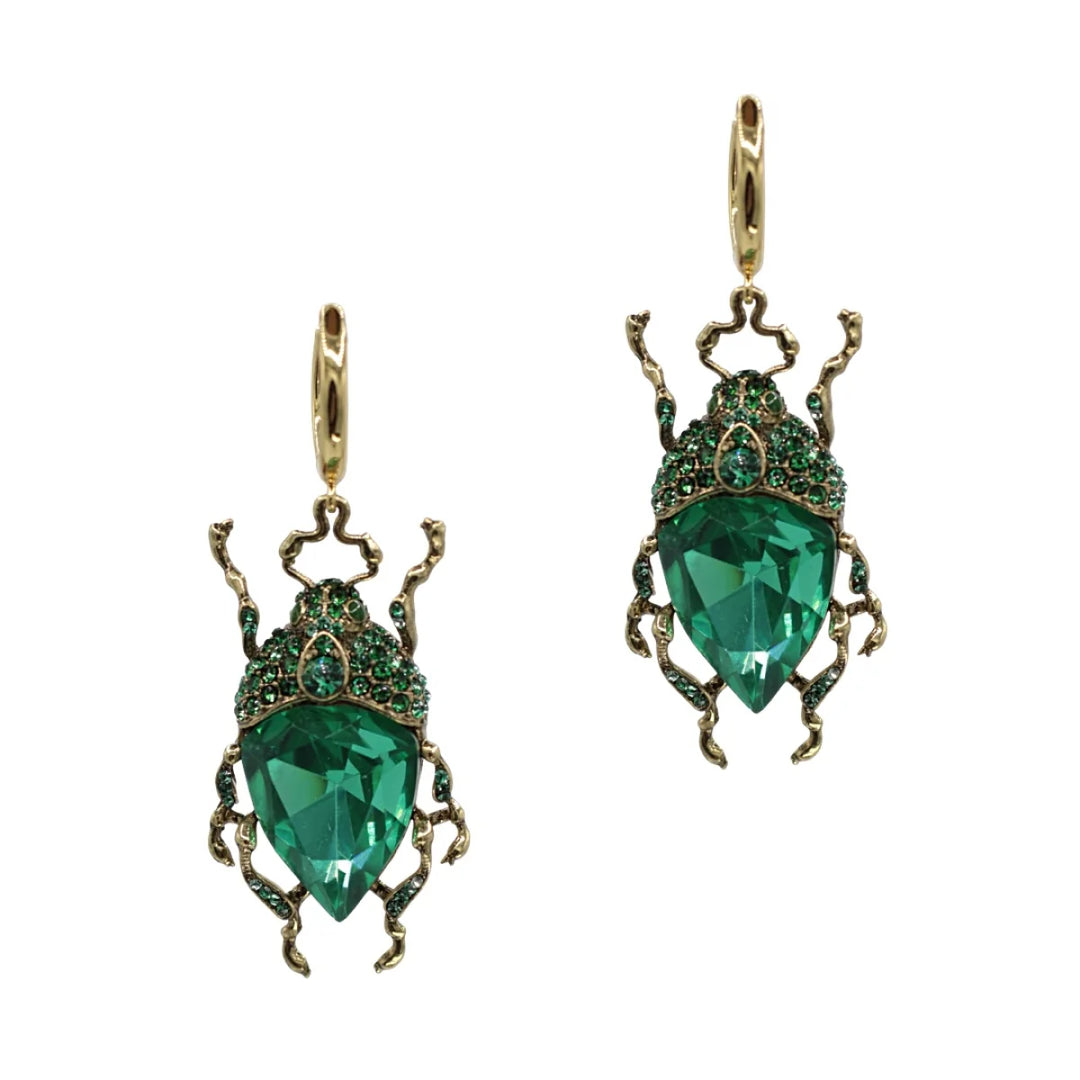 The Green Bug Hoop Earrings