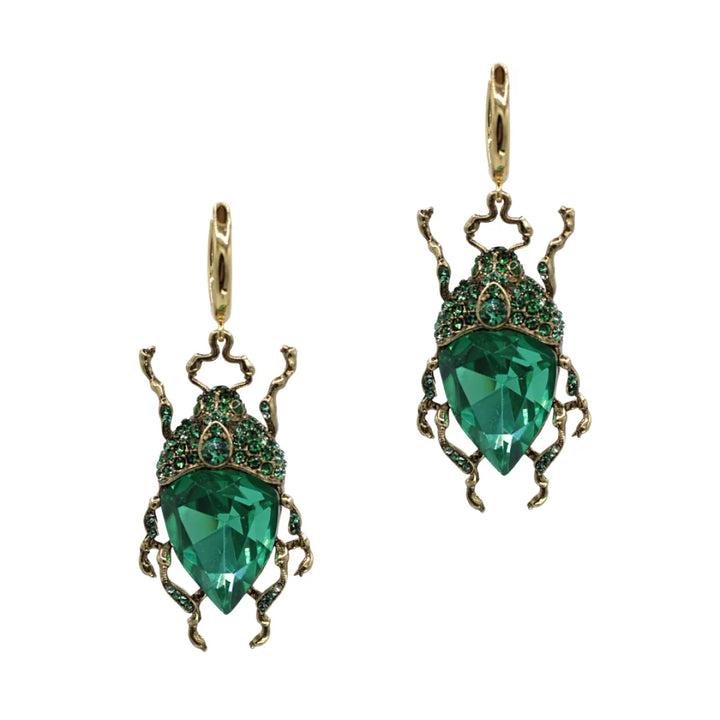 The Green Bug Hoop Earrings