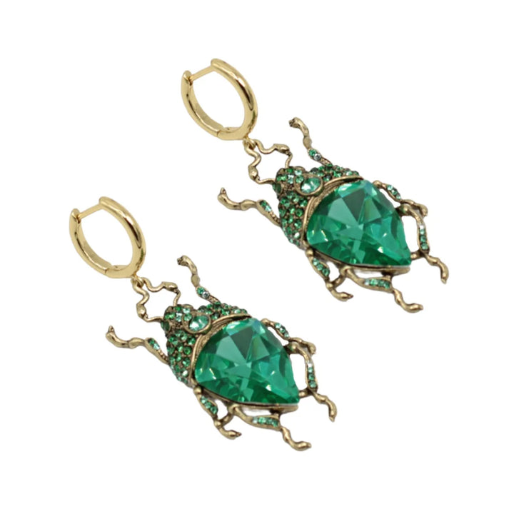 The Green Bug Hoop Earrings