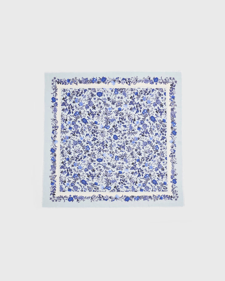 Fable Ditsy Blue Folk Square Scarf