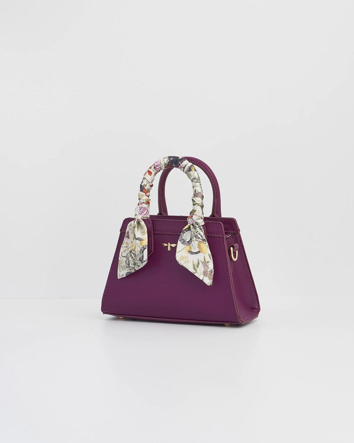 Fable Floral Engravings Mini Plum Tote