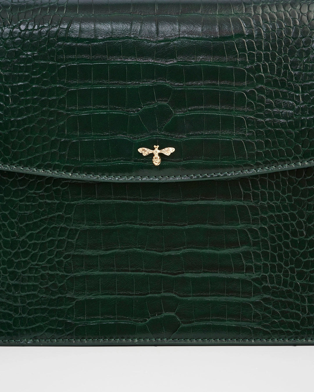 Eliza Top Handle Tote in Forest Green Croc