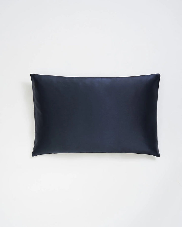 Nocturnal Garden Silk Pillowcase in Midnight Blue