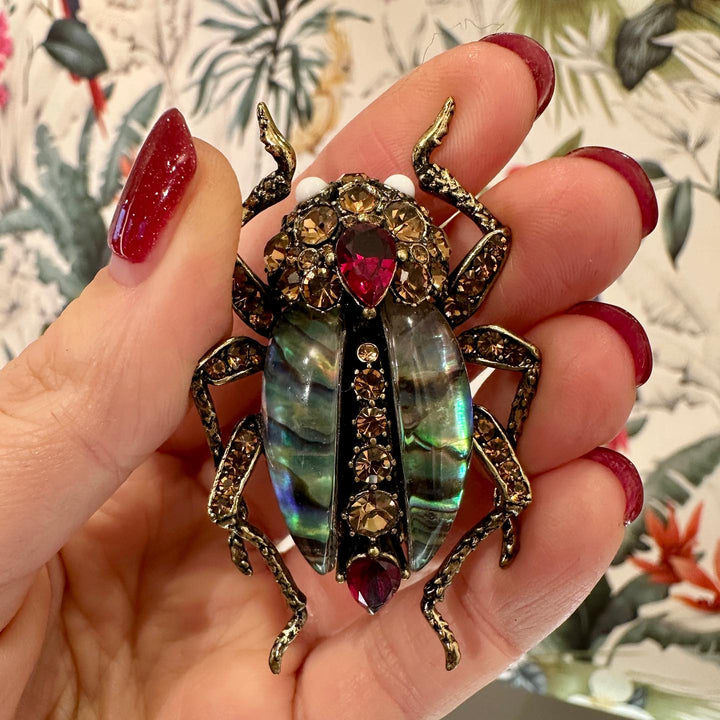 The Bejewelled Beetle Statement Brooch