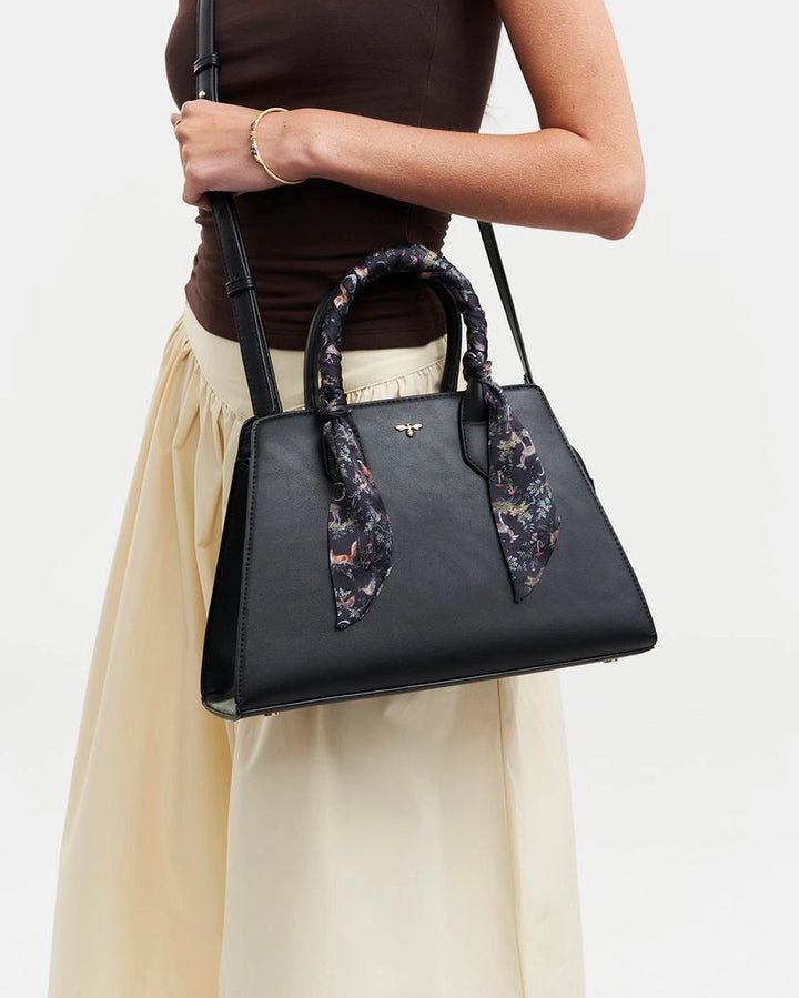 Fable Black Structured Tote