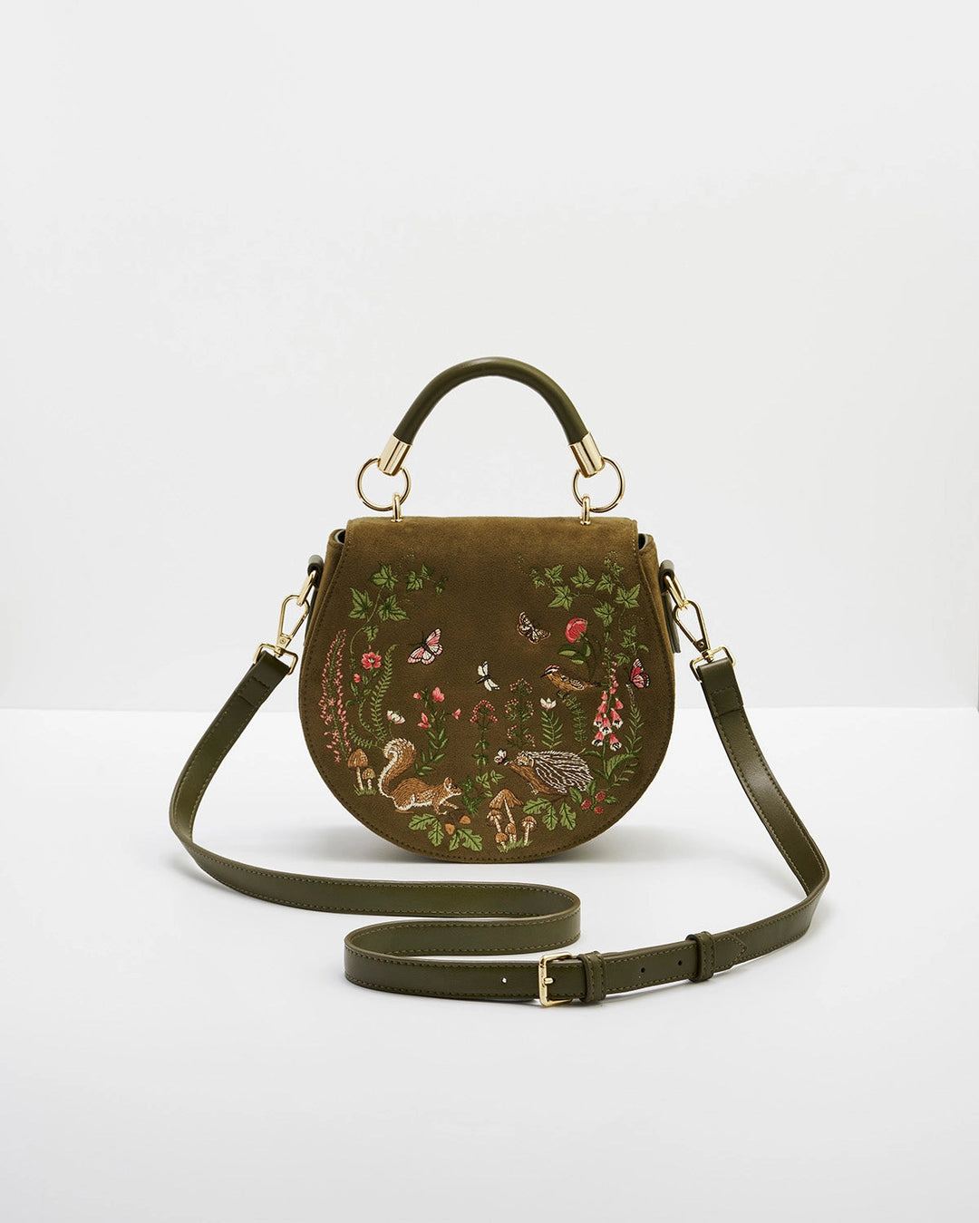 Charlotte Meadow Scene Embroidered Saddle Bag