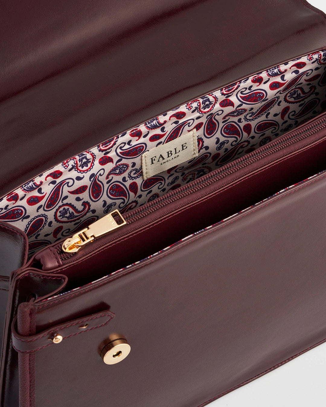 Fable Ruby Cherry Red Structured Medium Tote