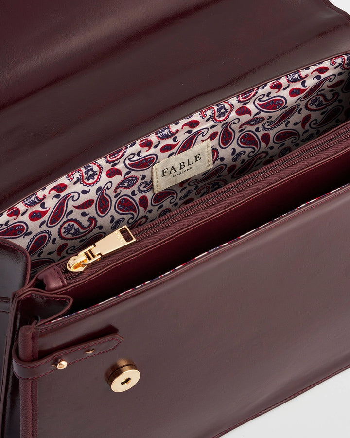 Fable Ruby Cherry Red Structured Medium Tote