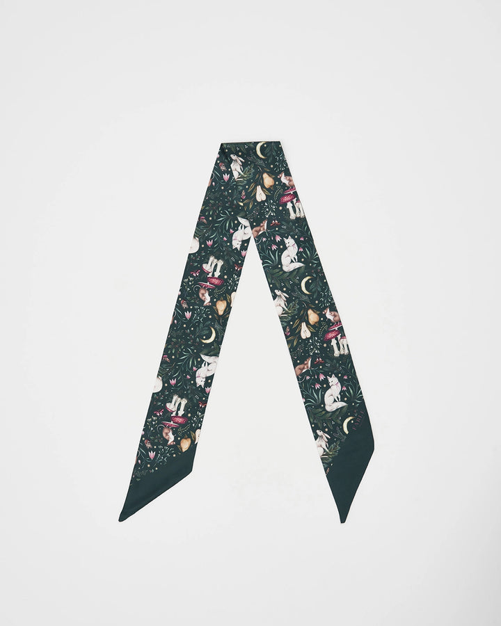 Niva Skinny Scarf in Forest Green