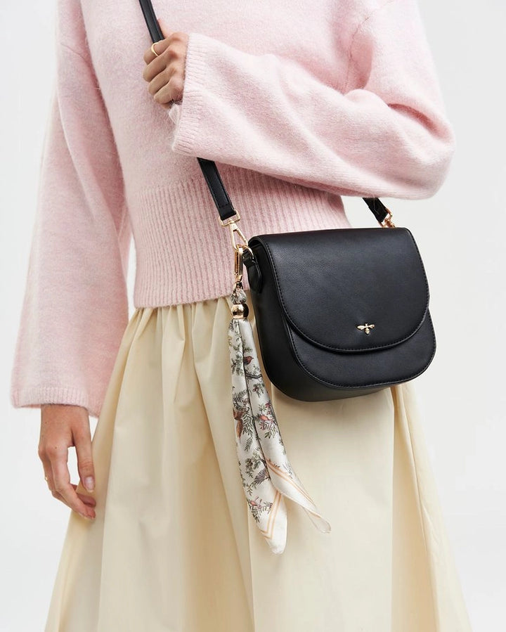 Black Saddle Crossbody Bag