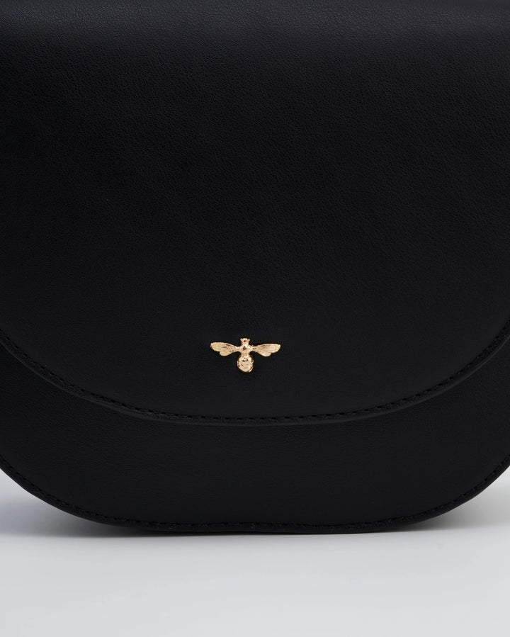 Black Saddle Crossbody Bag