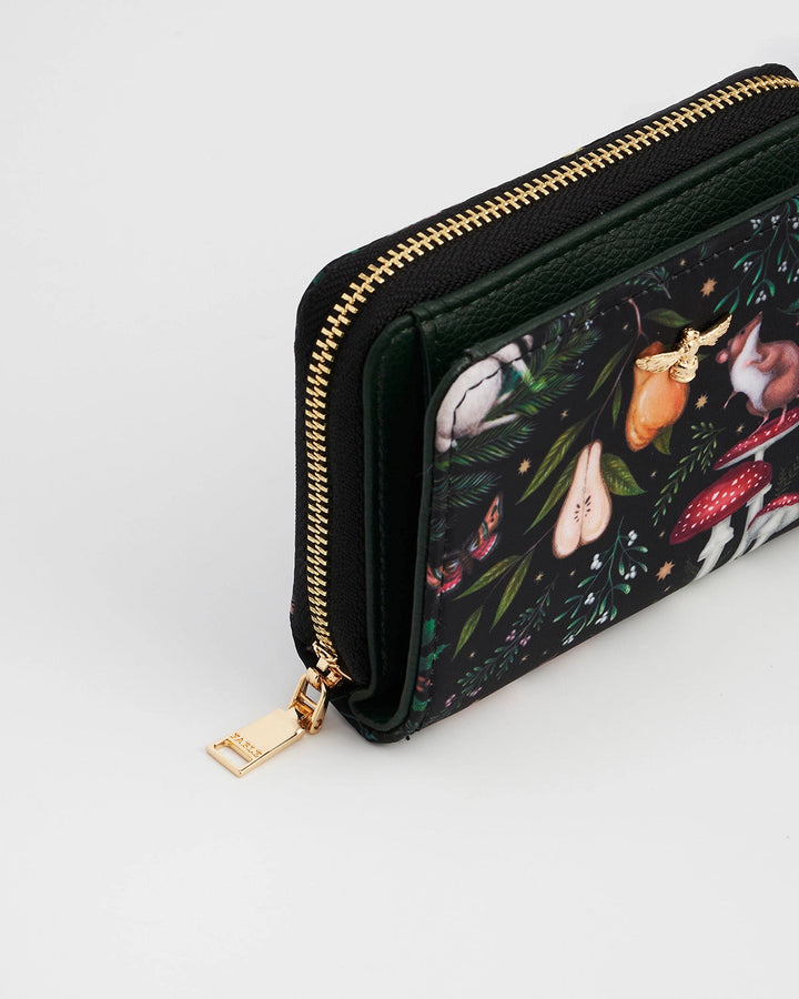 Niva Print Small Wallet in Green