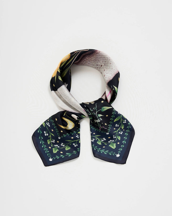 Niva Narrative Medium Square Scarf in Navy