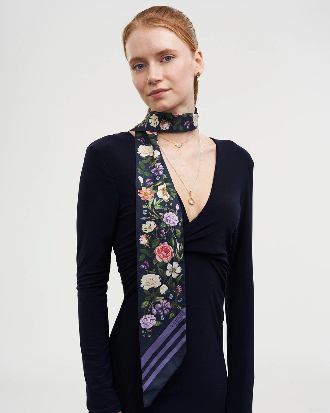 Selene Skinny Scarf in Navy
