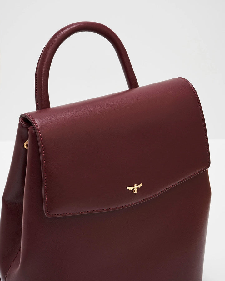 Laura Small Backpack in Burgundy