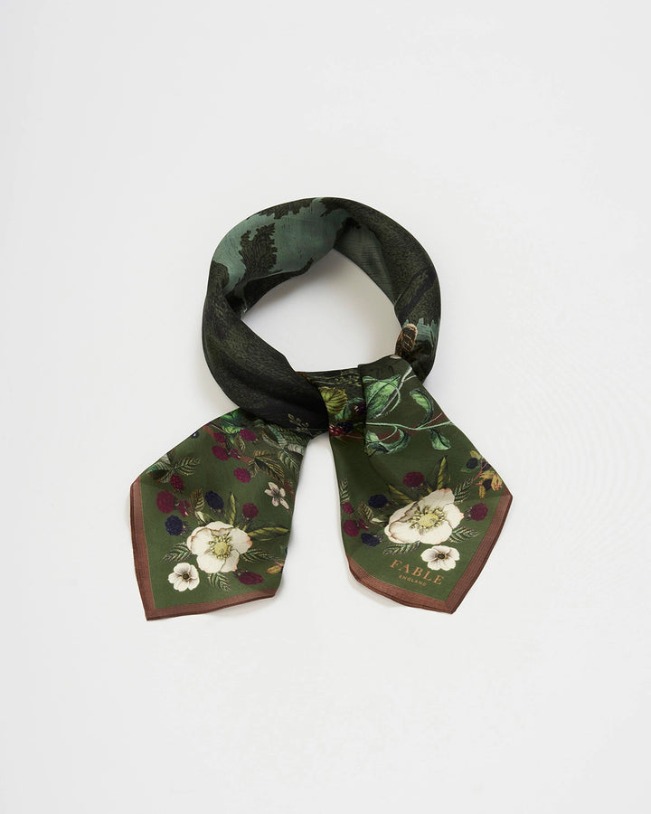 Orla Narrative Medium Square Scarf in Khaki