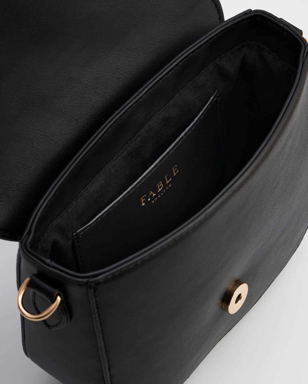 Black Saddle Crossbody Bag