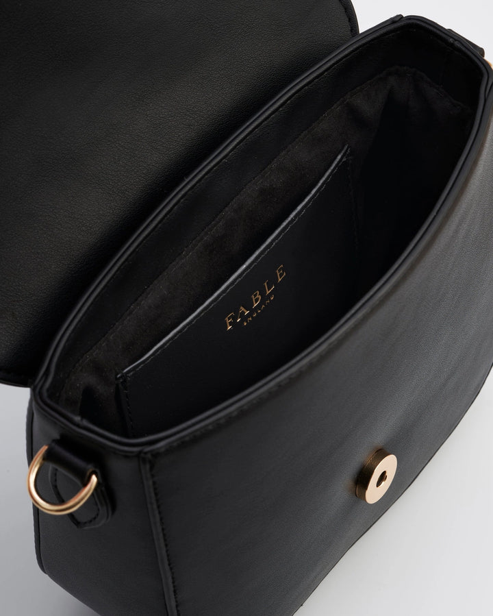 Black Saddle Crossbody Bag