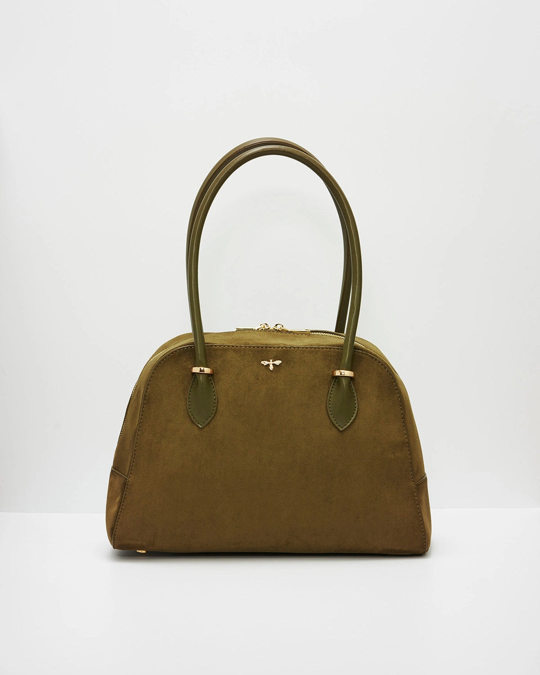 Amelia Shoulder Bag in Khaki Suedette