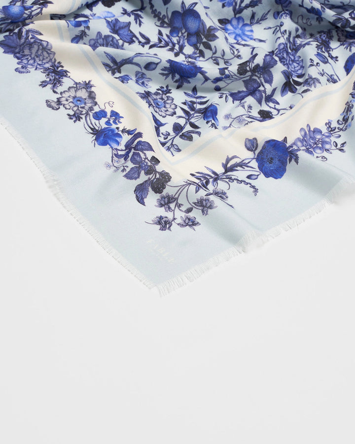 Fable Ditsy Blue Folk Square Scarf