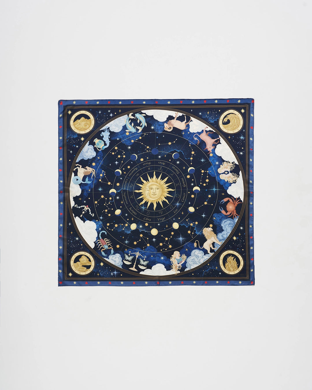 Zodiac Square Scarf in Navy