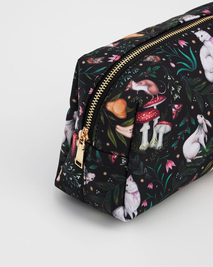 Niva Print Cosmetic Pouch in Green