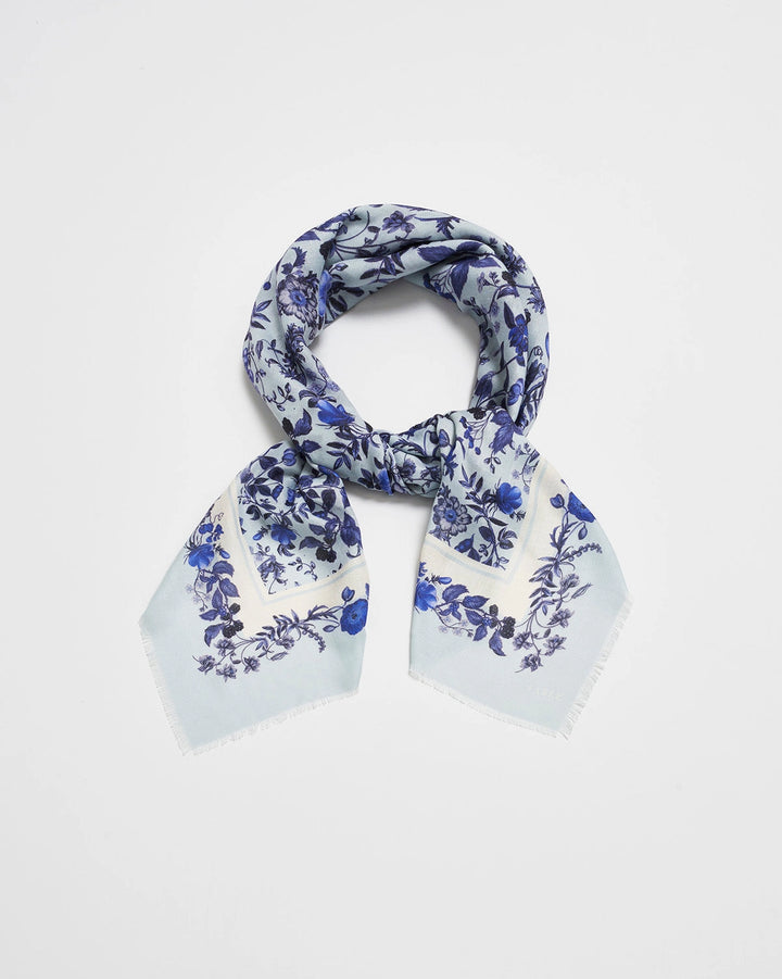 Fable Ditsy Blue Folk Square Scarf