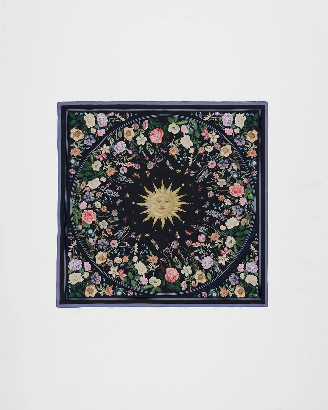 Selene Narrative Medium Square Scarf in Navy