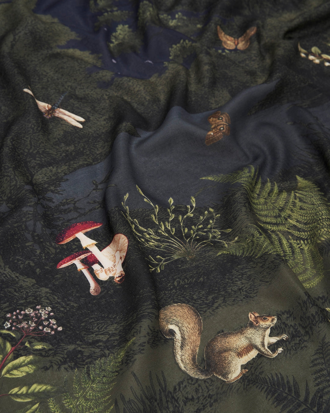 Woodland Meadow Large Scarf in Navy