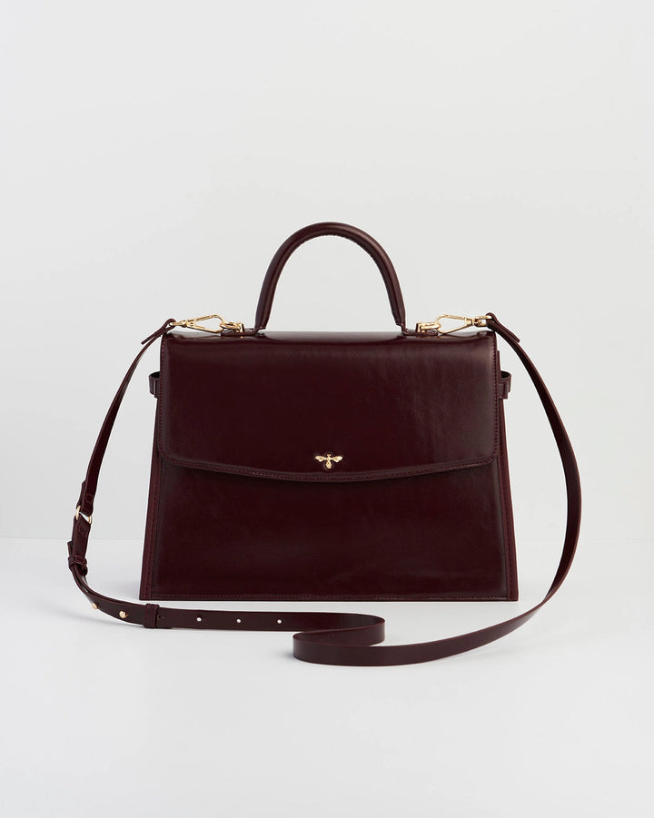 Fable Ruby Cherry Red Structured Medium Tote