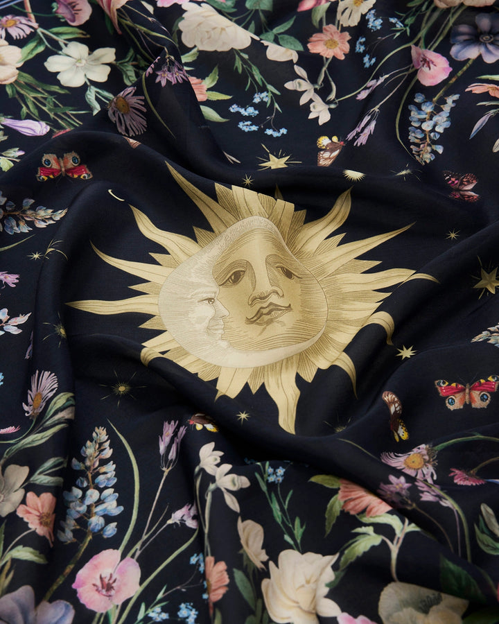 Selene Narrative Medium Square Scarf in Navy