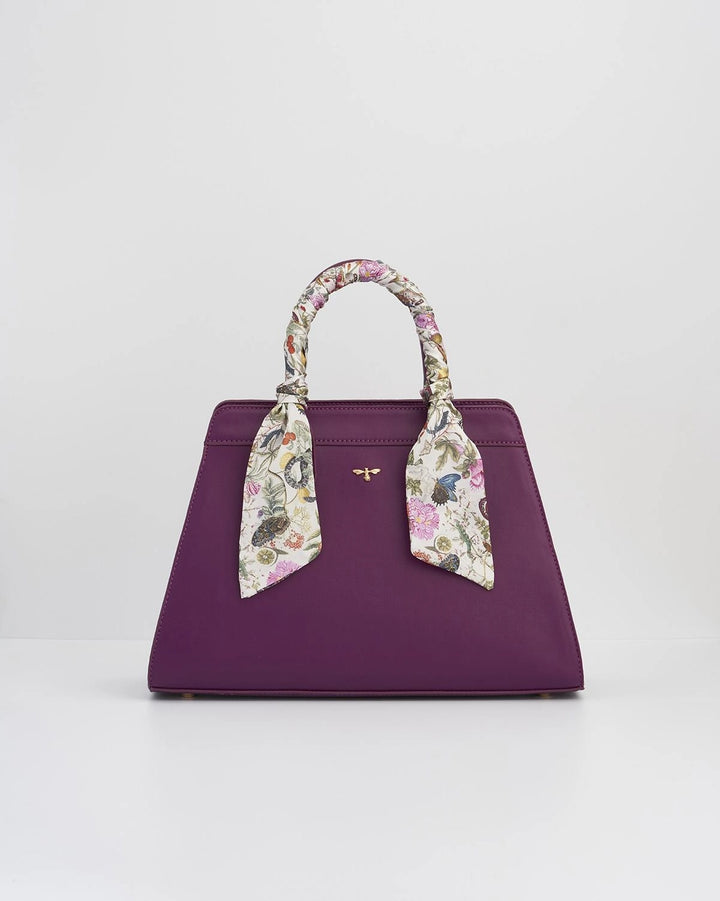 Fable Floral Engravings Large Plum Tote