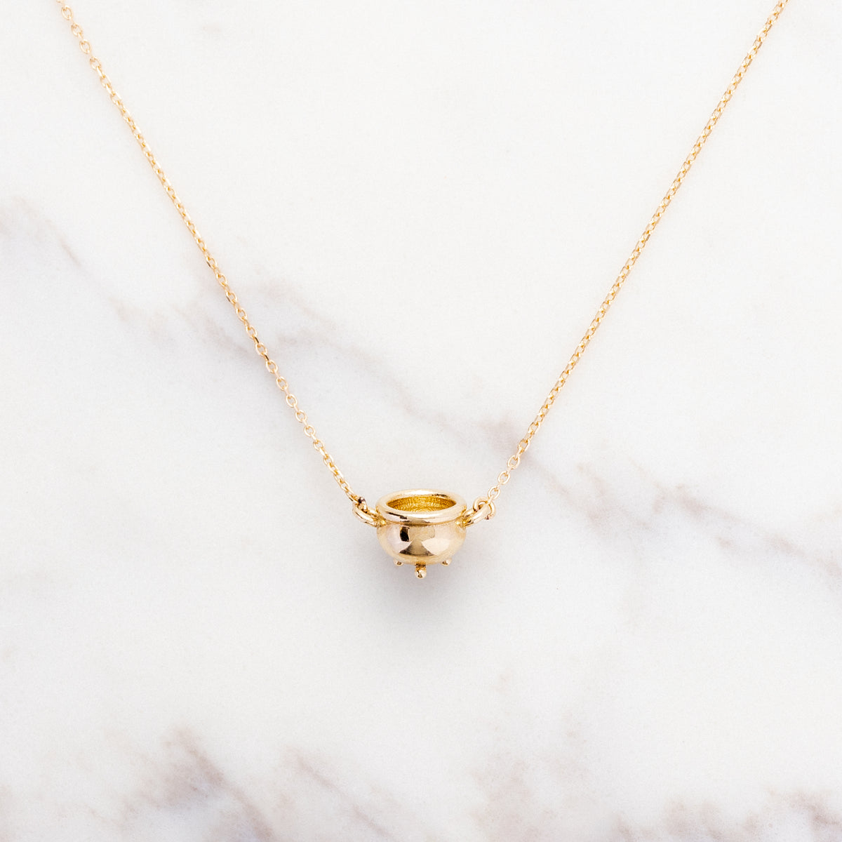 Gold Salem Cauldron Necklace or Charm