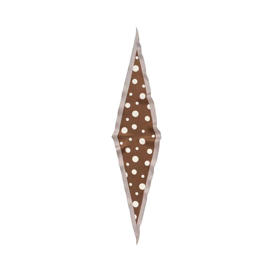 Retro Polka Silk Diamond Neckerchief - Coffee